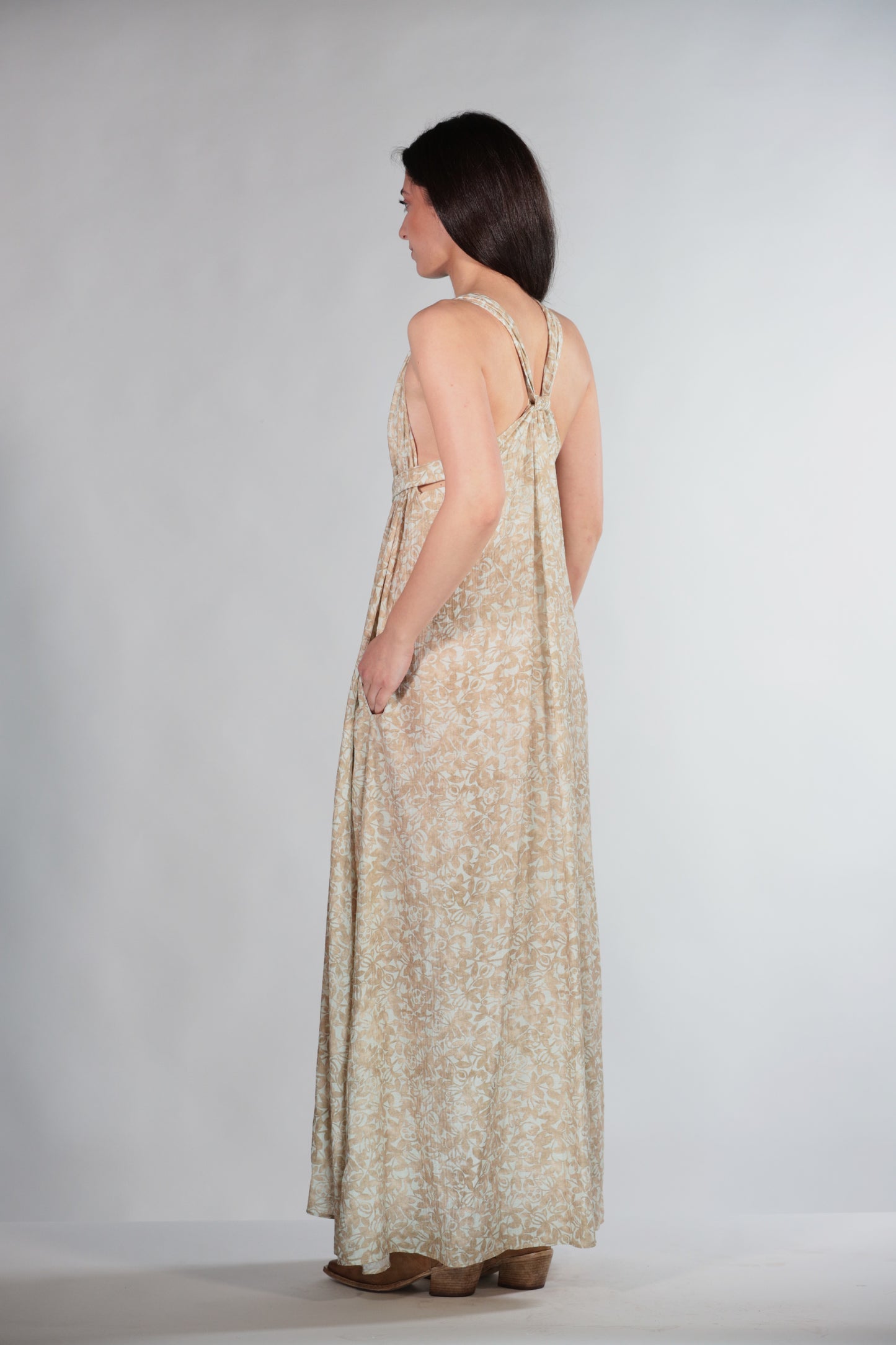 LORELLA ABITO FANTASIA BEIGE