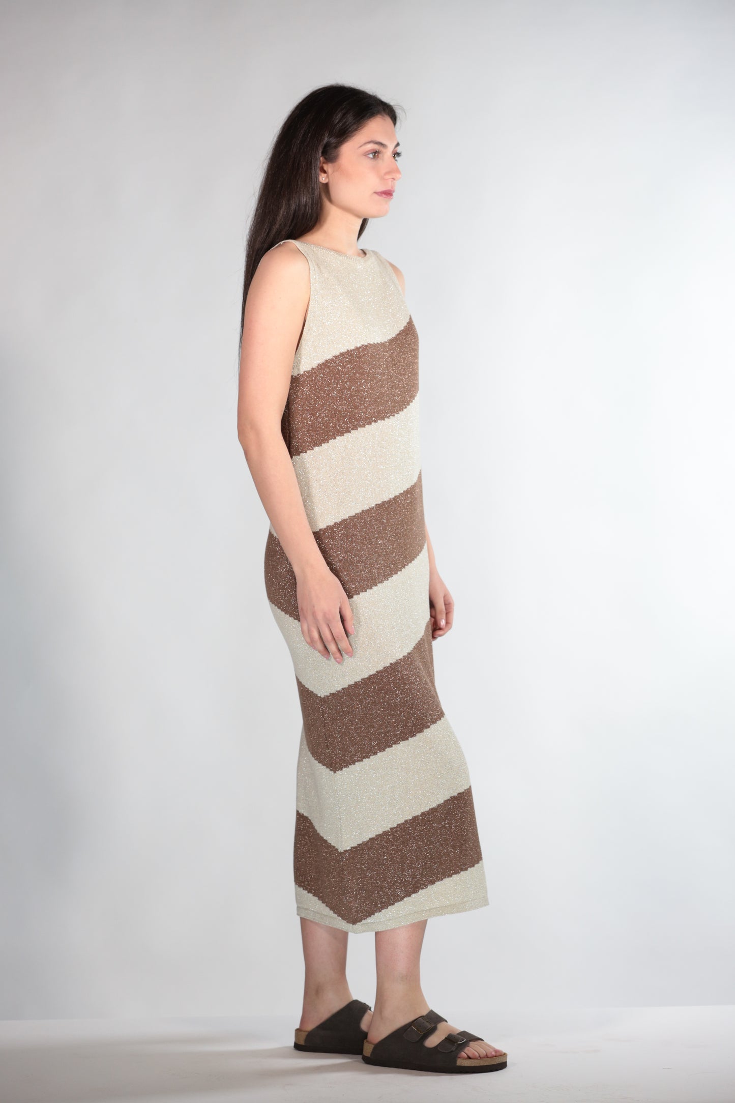 ABITO IN LUREX BROWN
