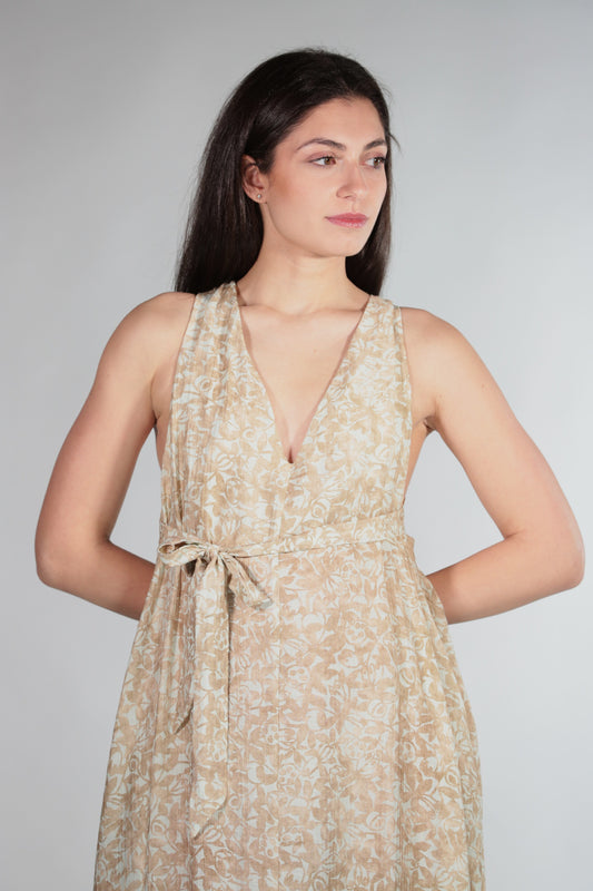 LORELLA ABITO FANTASIA BEIGE