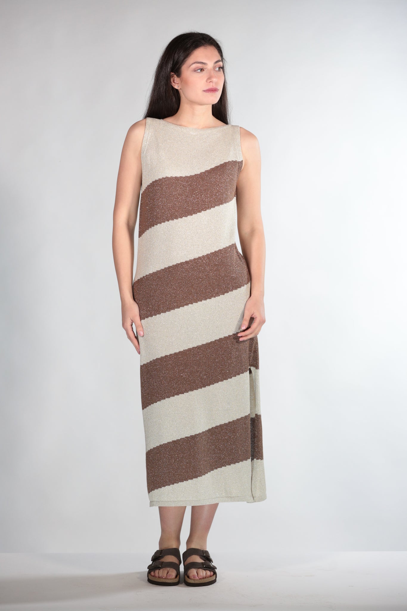ABITO IN LUREX BROWN
