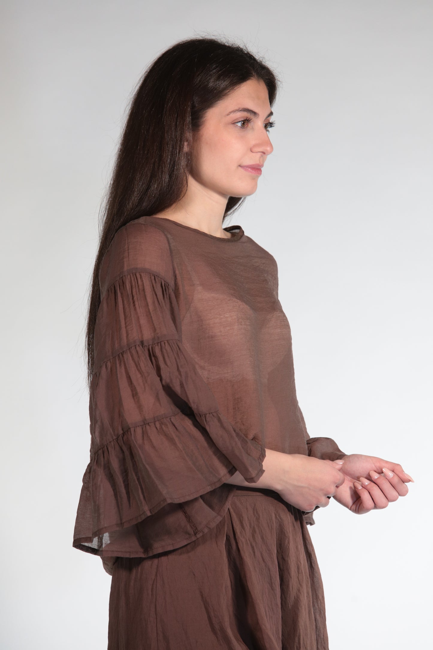 BABY BLUSA SATIN CHOCCOLATE