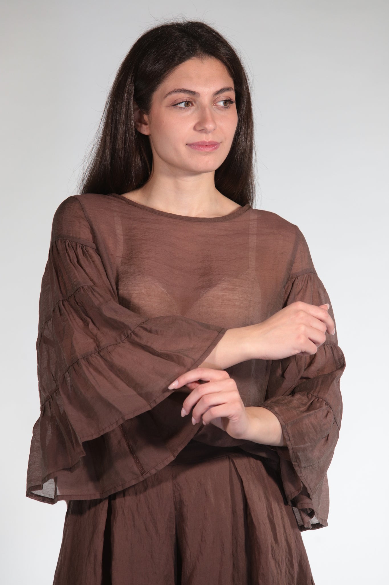 BABY BLUSA SATIN CHOCCOLATE