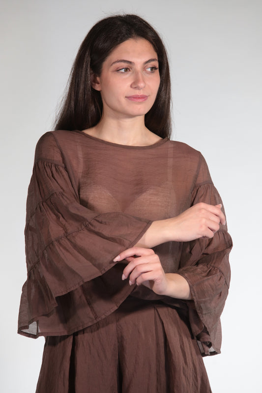 BABY BLUSA SATIN CHOCCOLATE