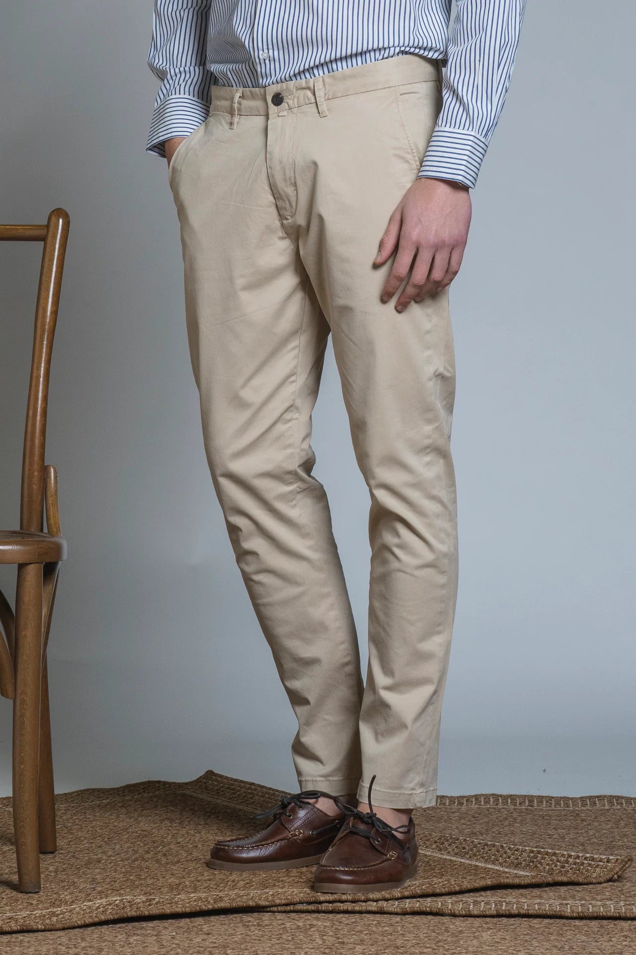 BRYAN CHINO LONG SLIM TWILL STRETCH DESERT