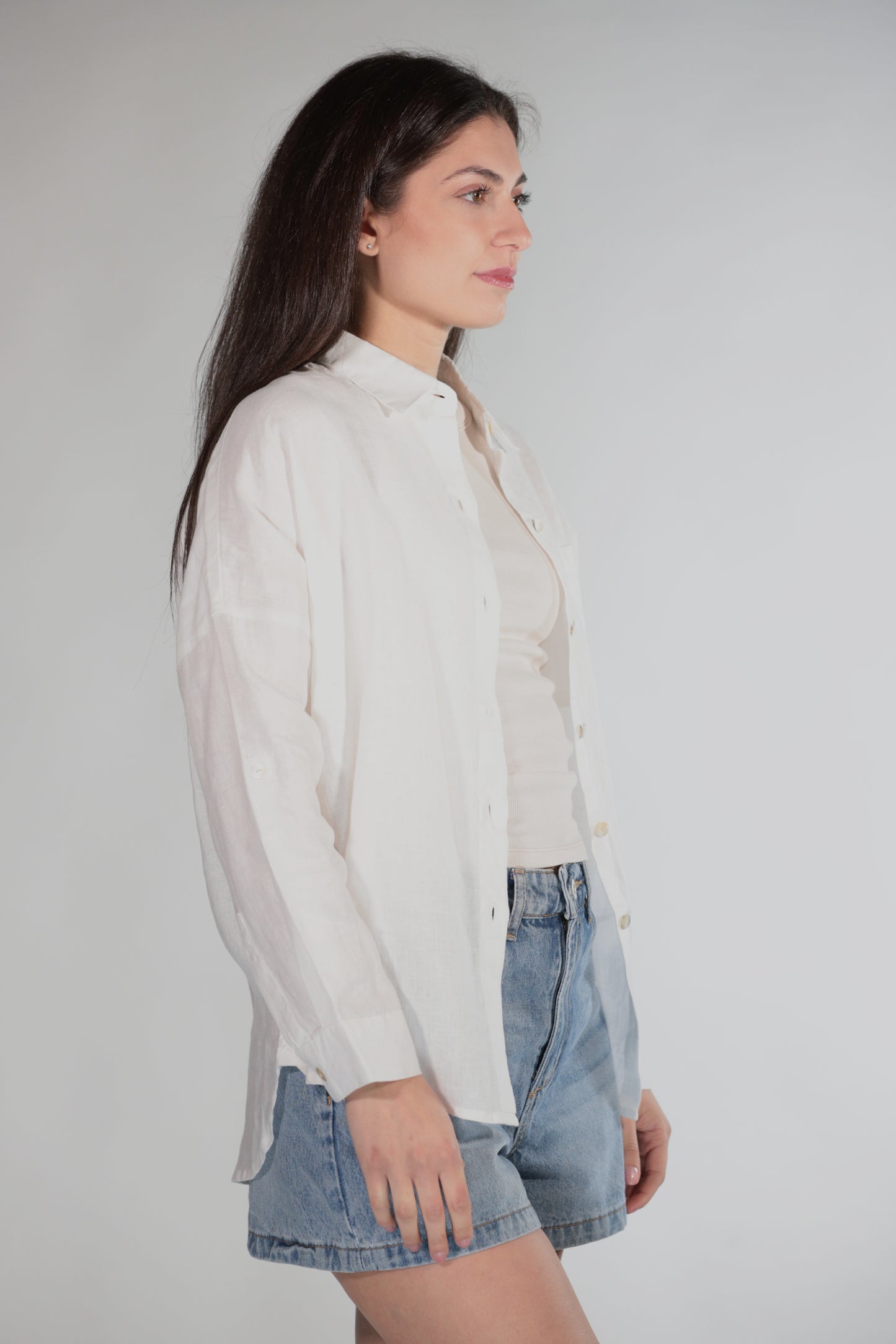 OLIVIA CAMICIA IN PURO LINO MILK