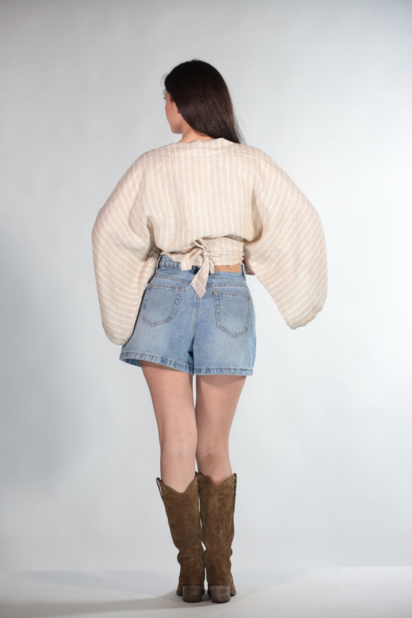 KATE CAMICIA A RIGHE IN MISTO LINO BEIGE