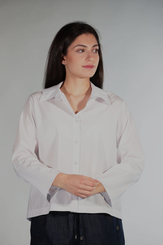 COBY CAMICIA CROP POPELINE WHITE