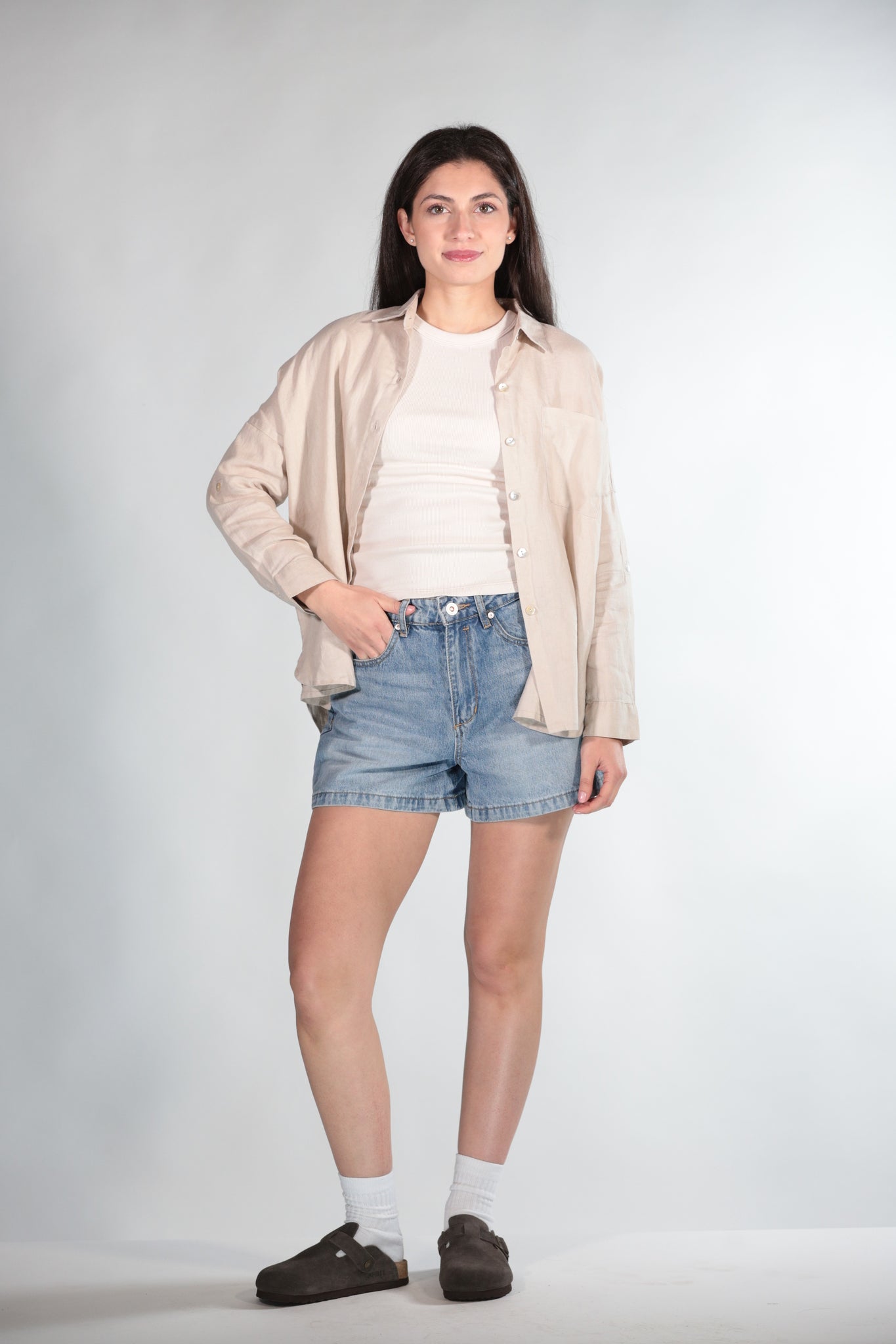 OLIVIA CAMICIA IN PURO LINO SAND