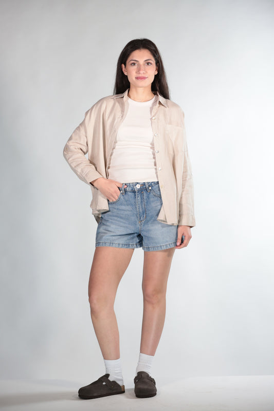 OLIVIA CAMICIA IN PURO LINO SAND
