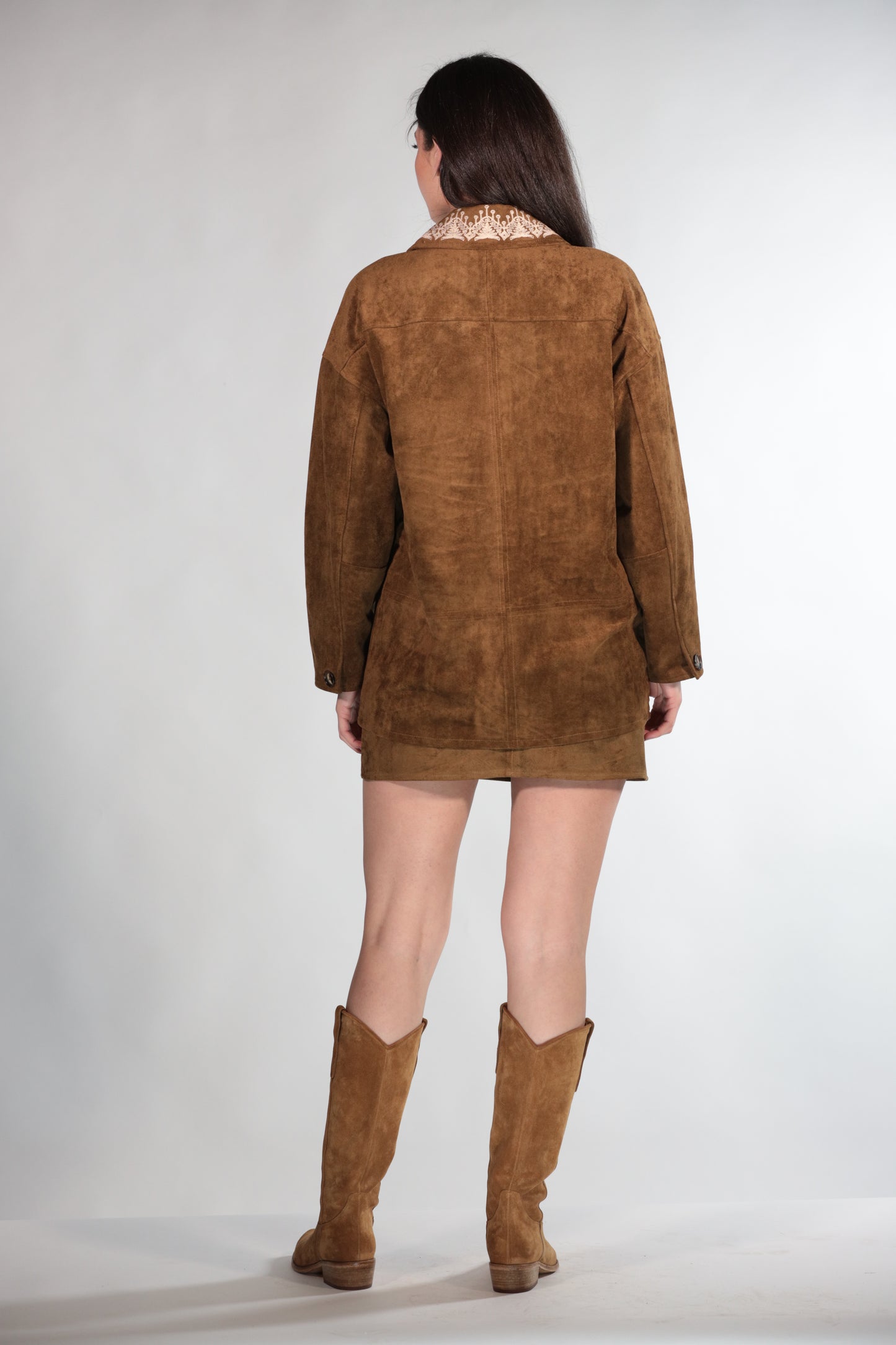 GABRI GONNA IN ECO-SUEDE BROWN