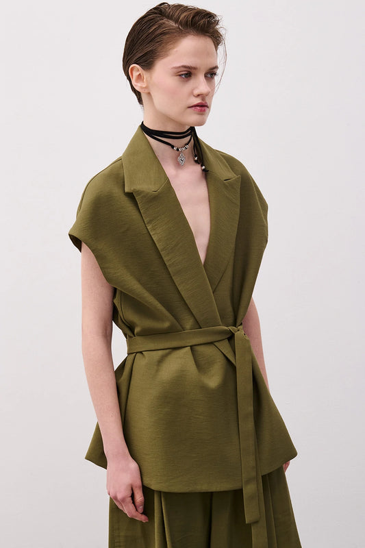 GILET CON CINTURA GREEN