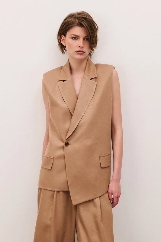 GILET ASIMMETRICO BEIGE