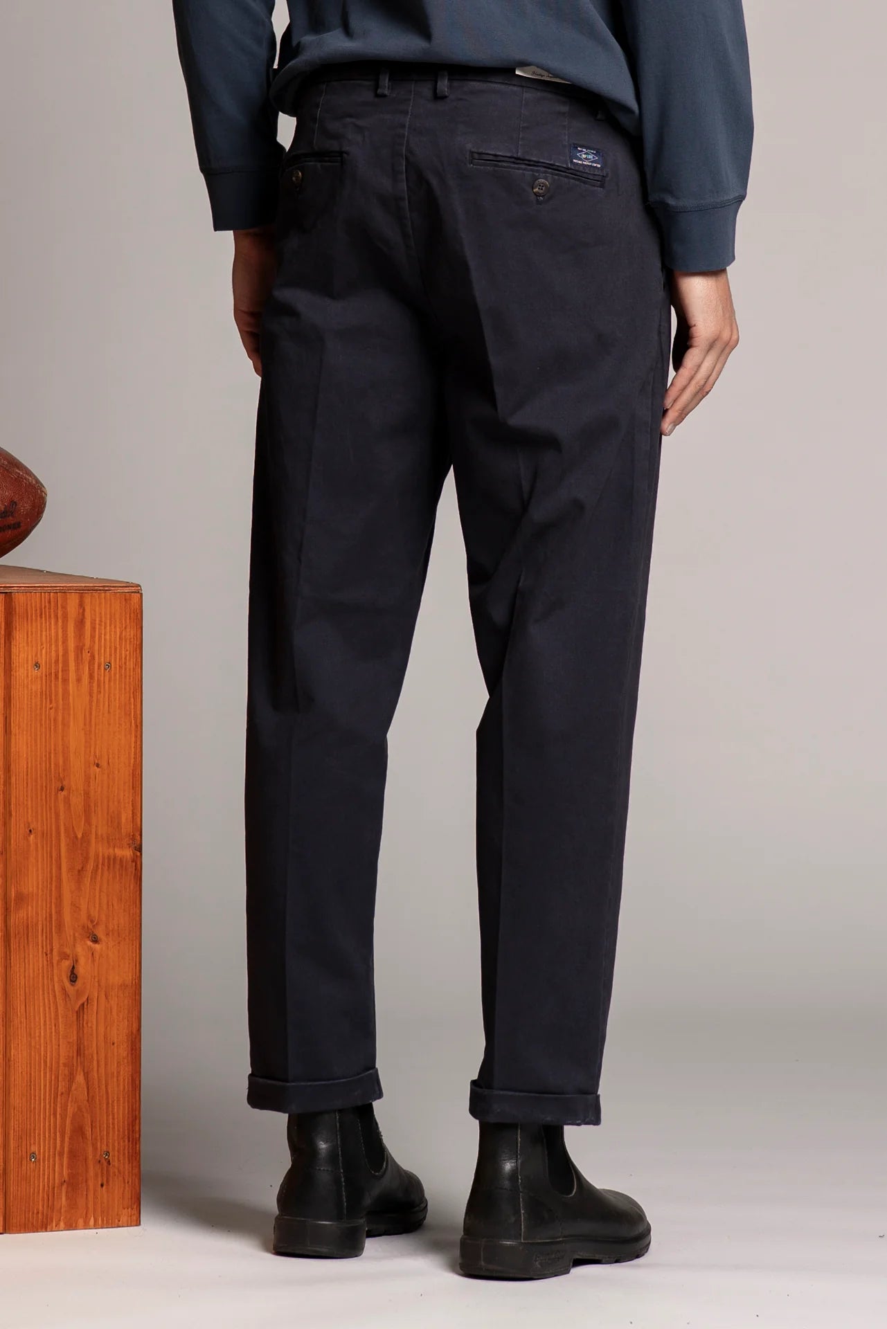 DEVIS CHINO LONG IN TWILL NAVY