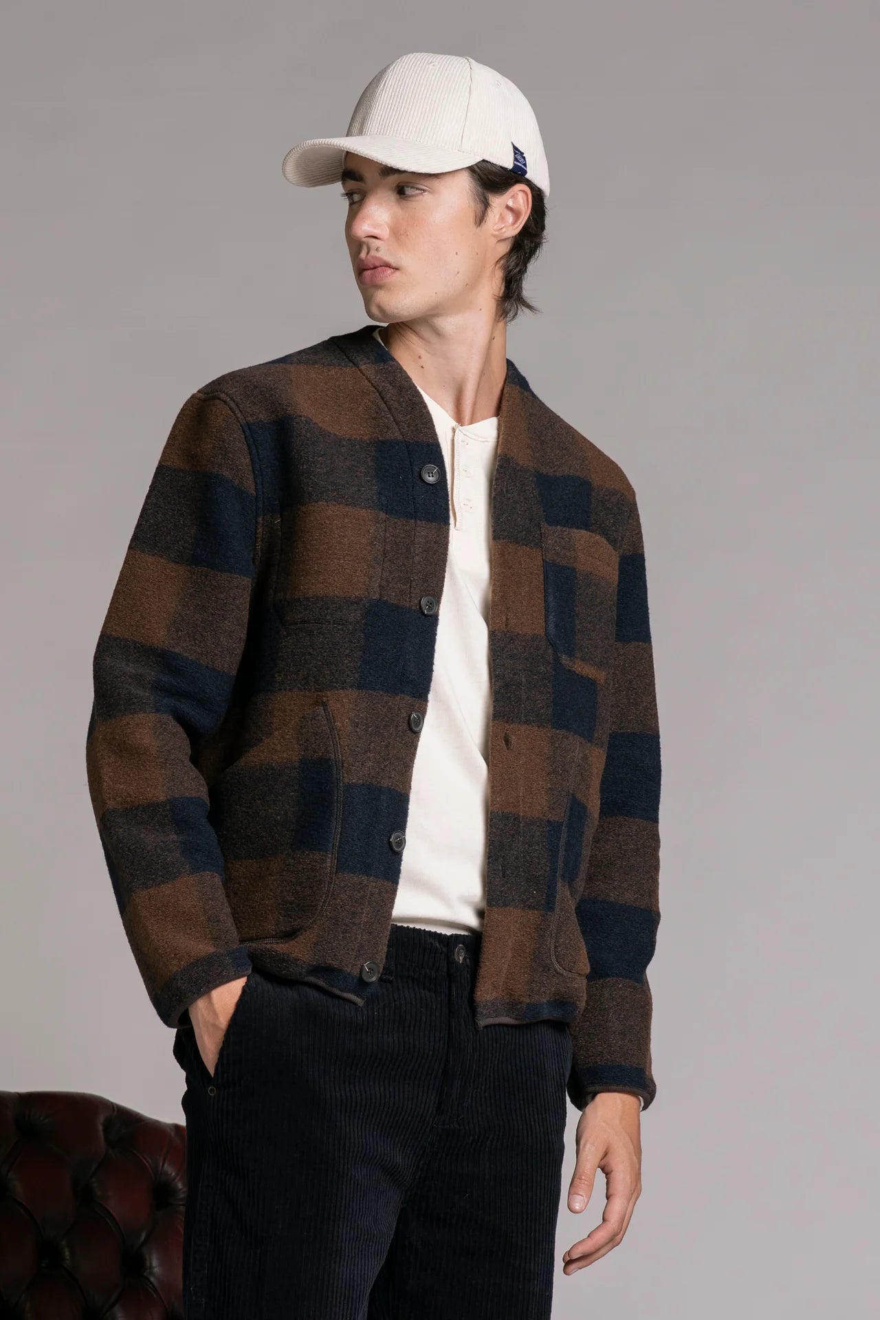 DOVER LANA COTTA IN CHECK BROWN