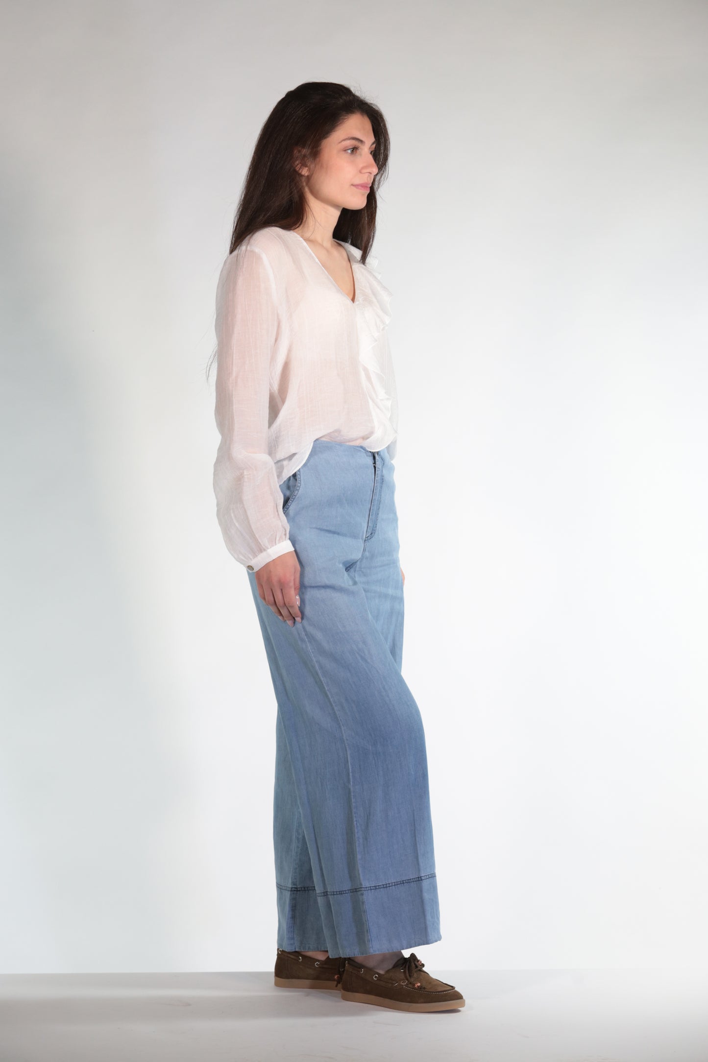 LISA PANTAPALAZZO CHAMBRAY LIGHT BLUE