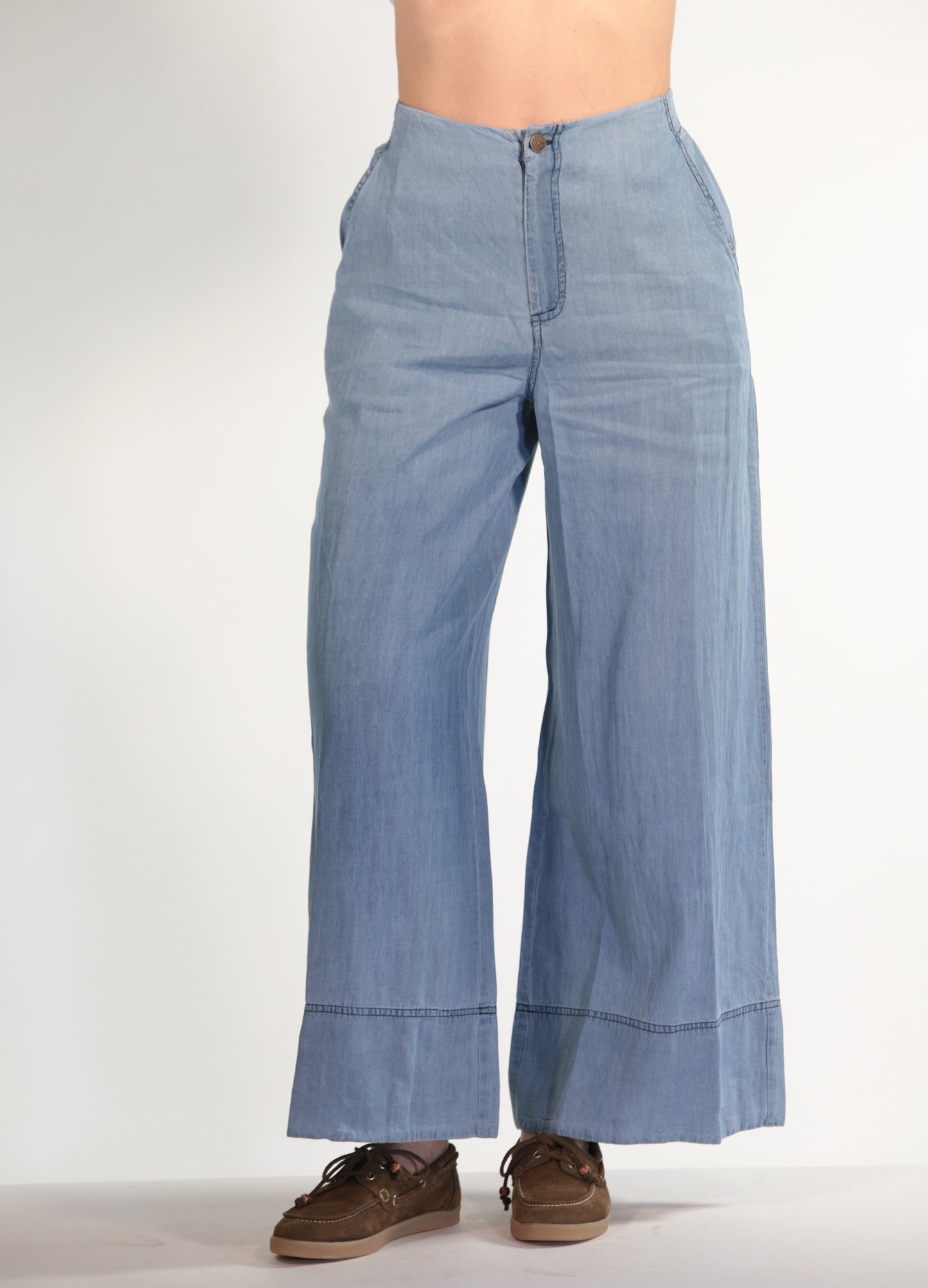 LISA PANTAPALAZZO CHAMBRAY LIGHT BLUE