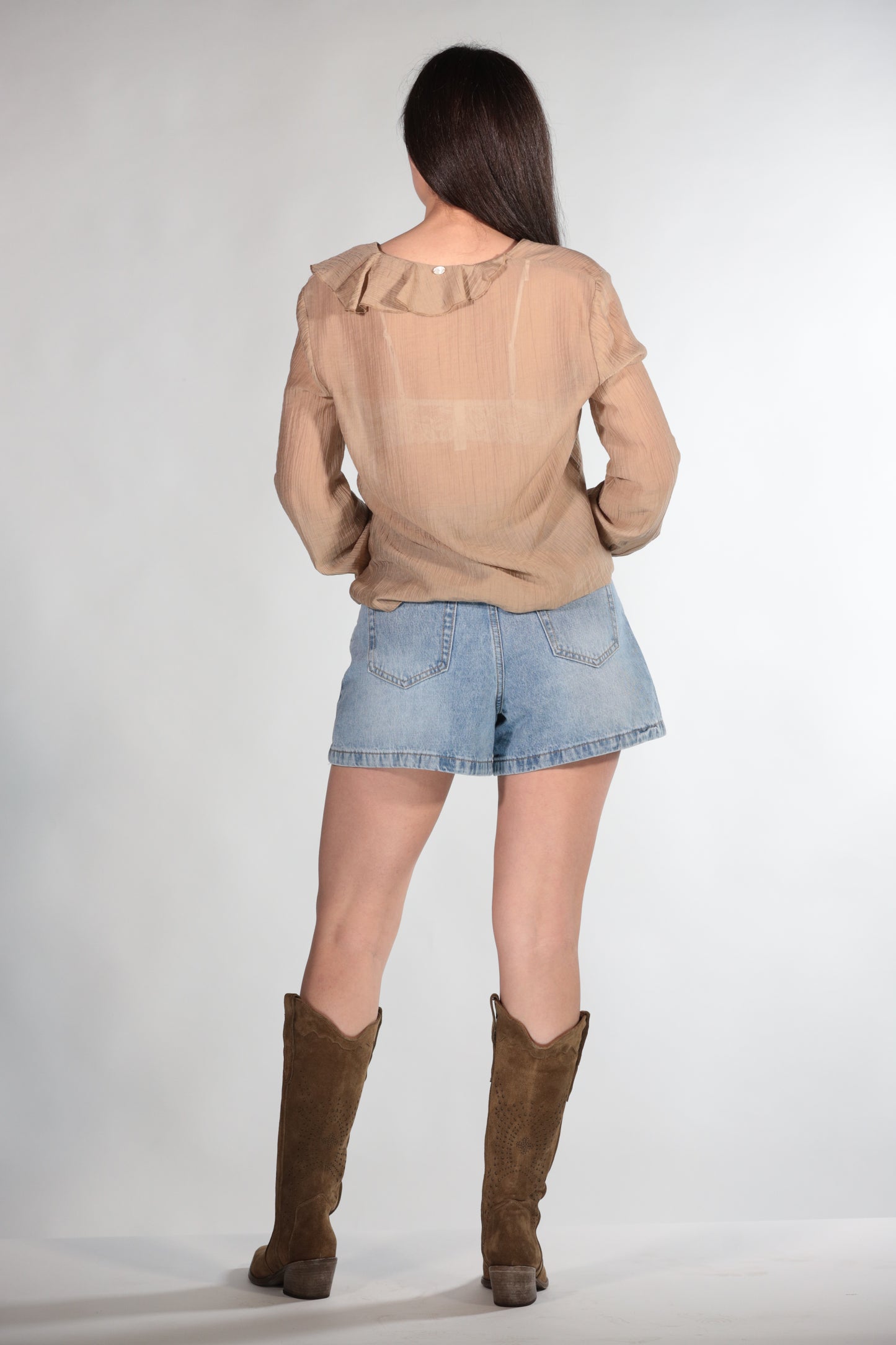 BLUSA SETA LIGHT BROWN