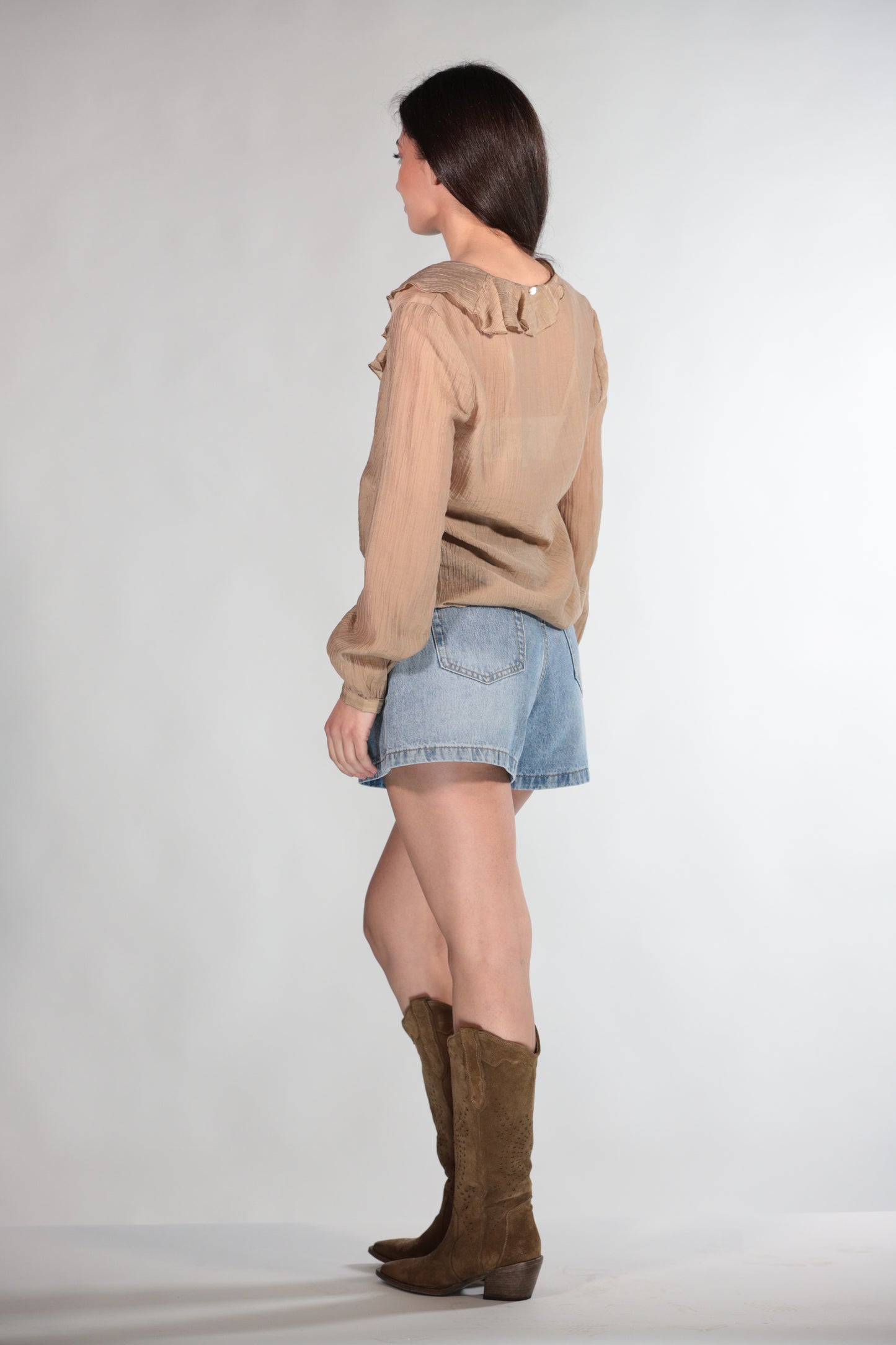 BLUSA SETA LIGHT BROWN