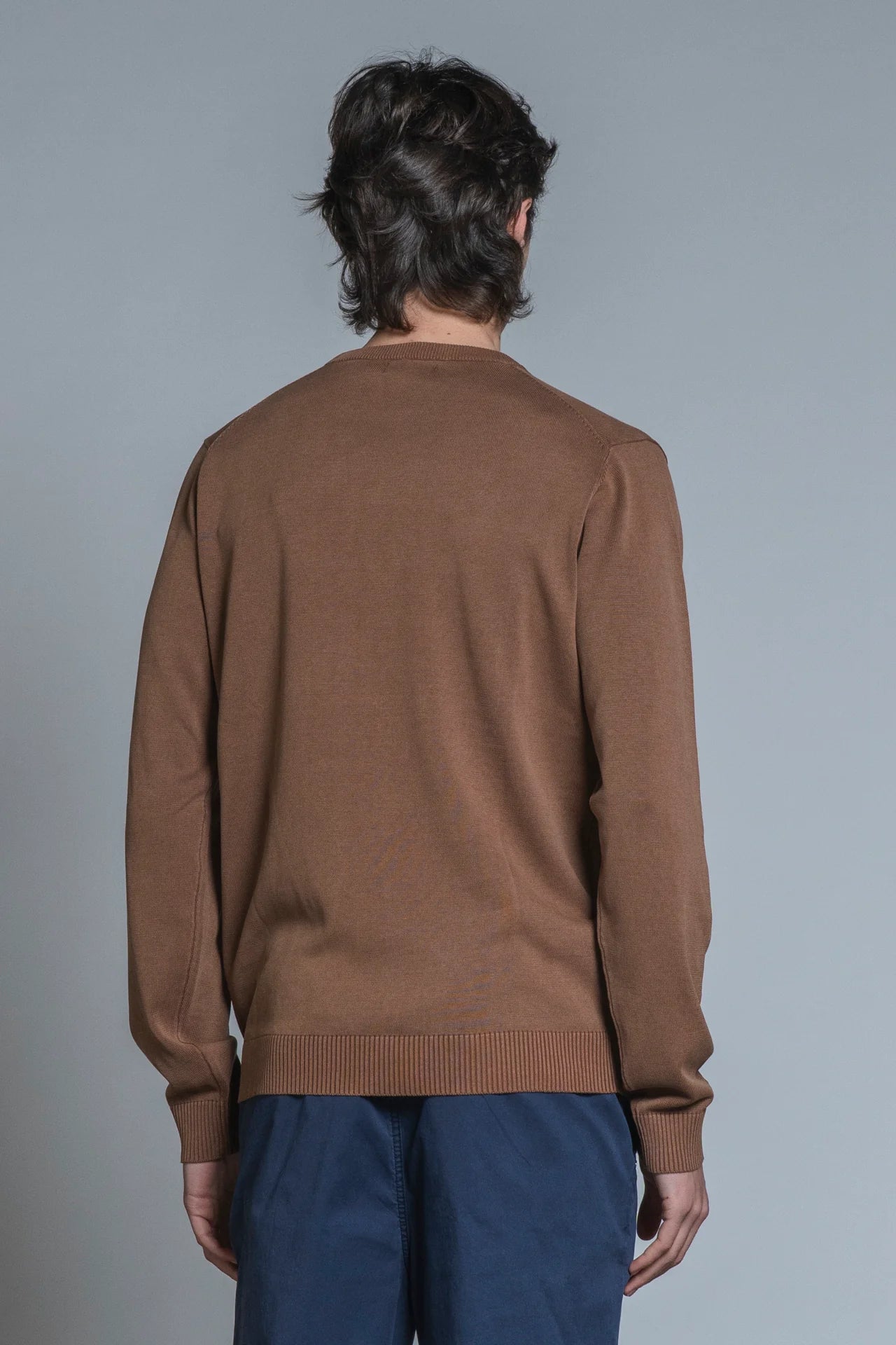 LORIS SWEATER ROUND NECK IN COTTON CHOCCOLATE