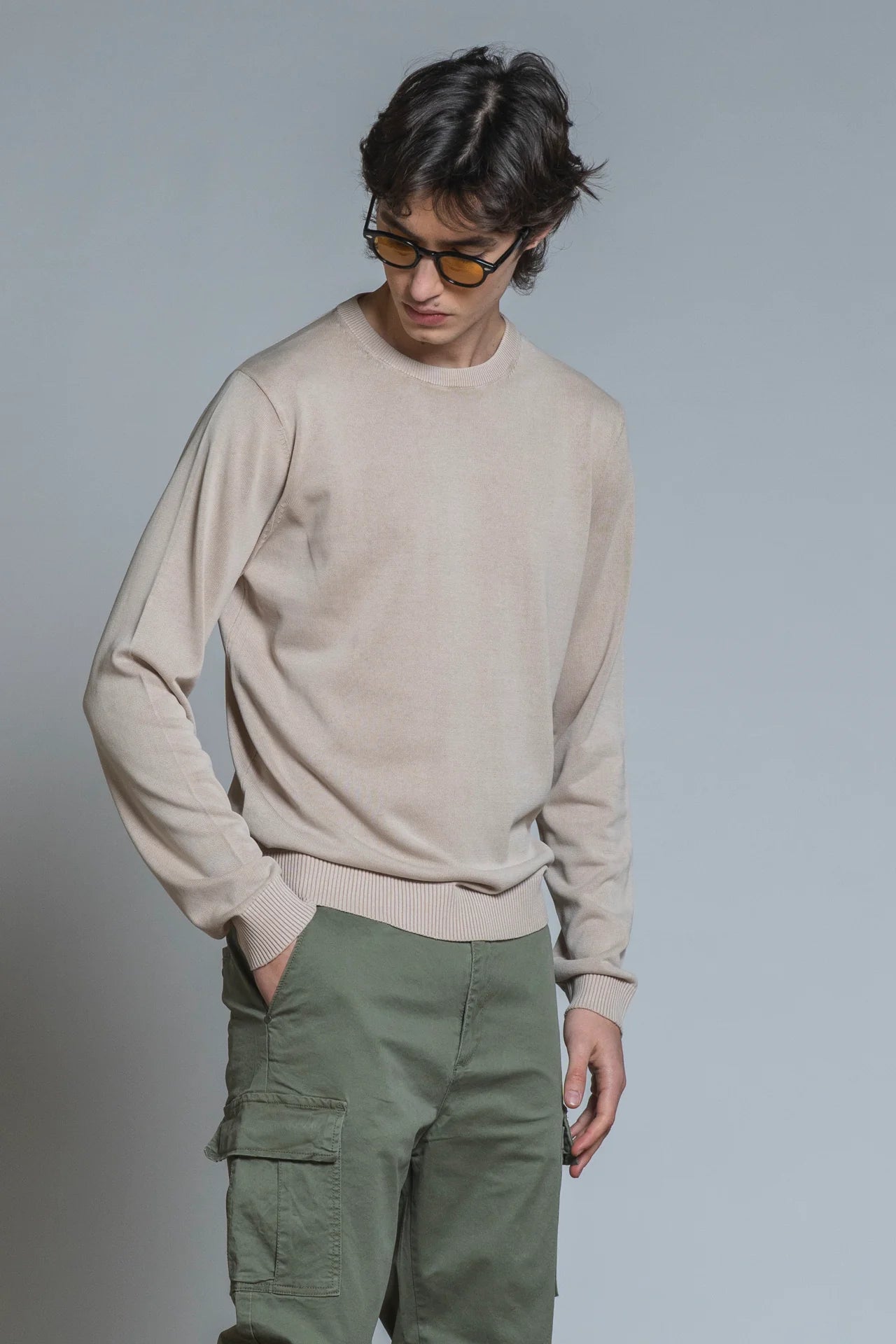 LORIS SWEATRER ROUND NECK IN COTTON ECRU