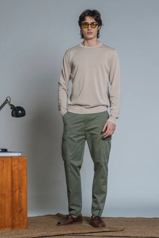 LORIS SWEATRER ROUND NECK IN COTTON ECRU