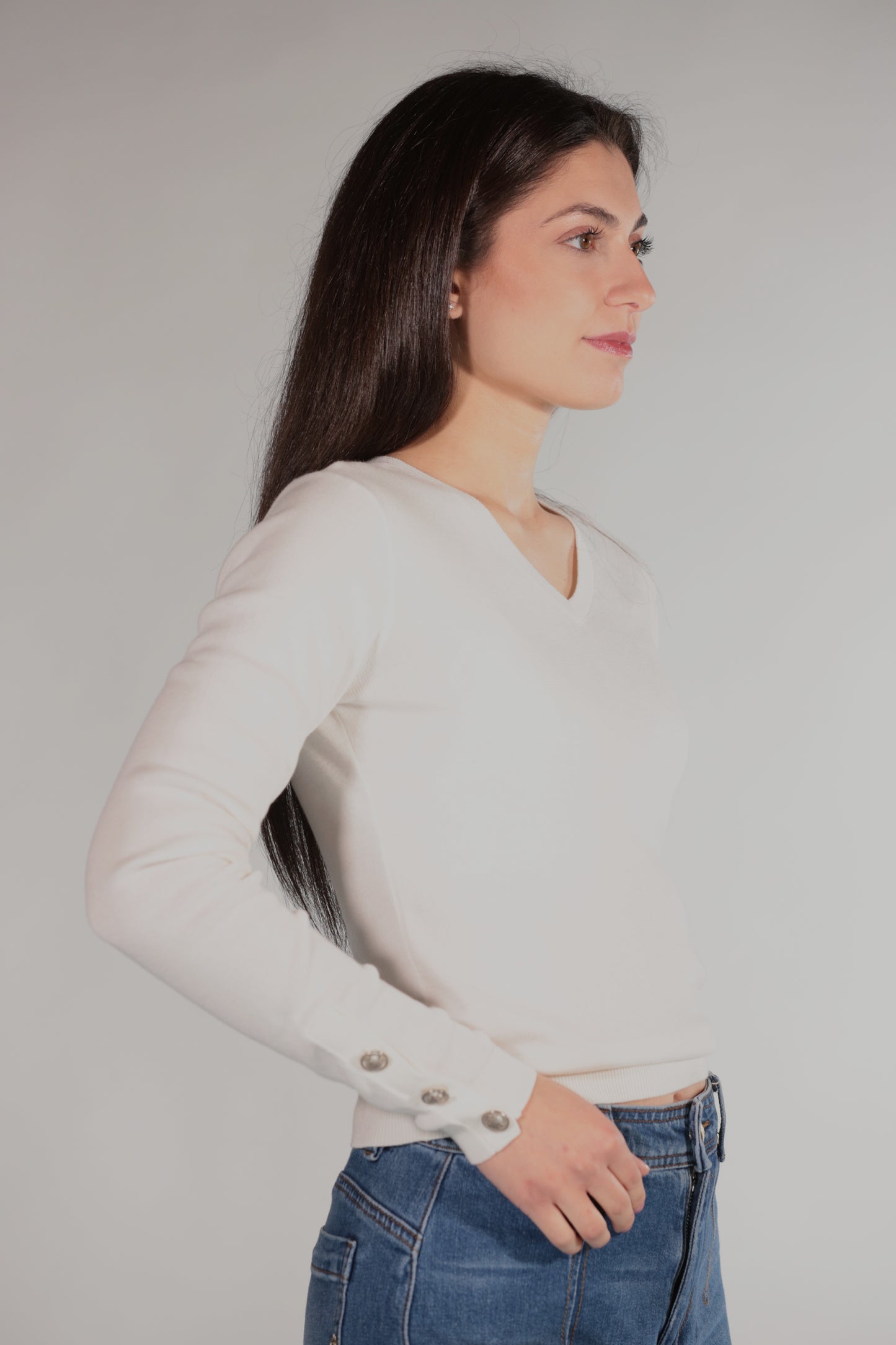 PULLOVER IN COTONE WHITE