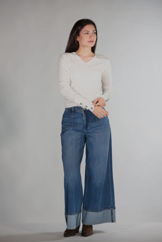 PULLOVER IN COTONE WHITE