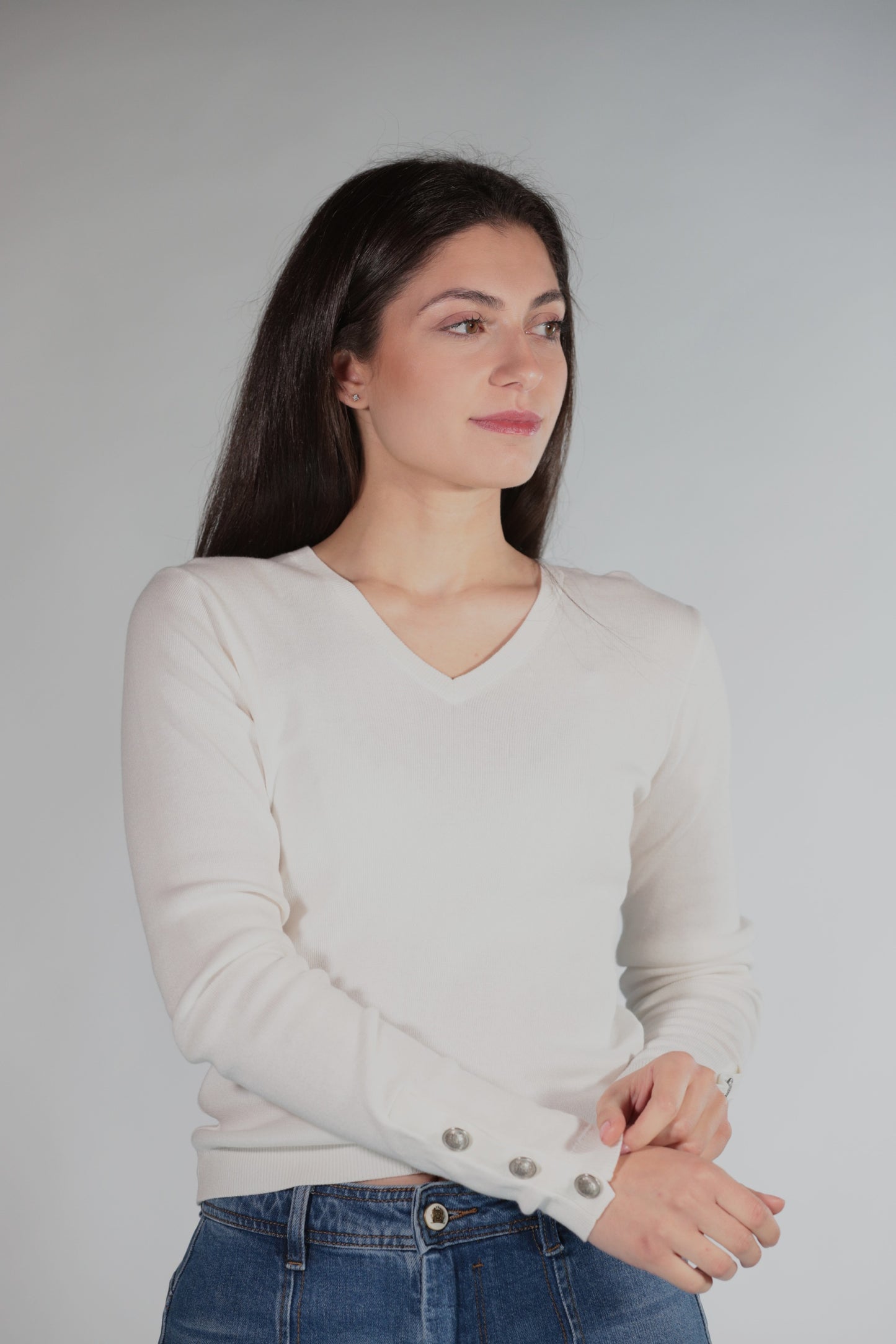 PULLOVER IN COTONE WHITE