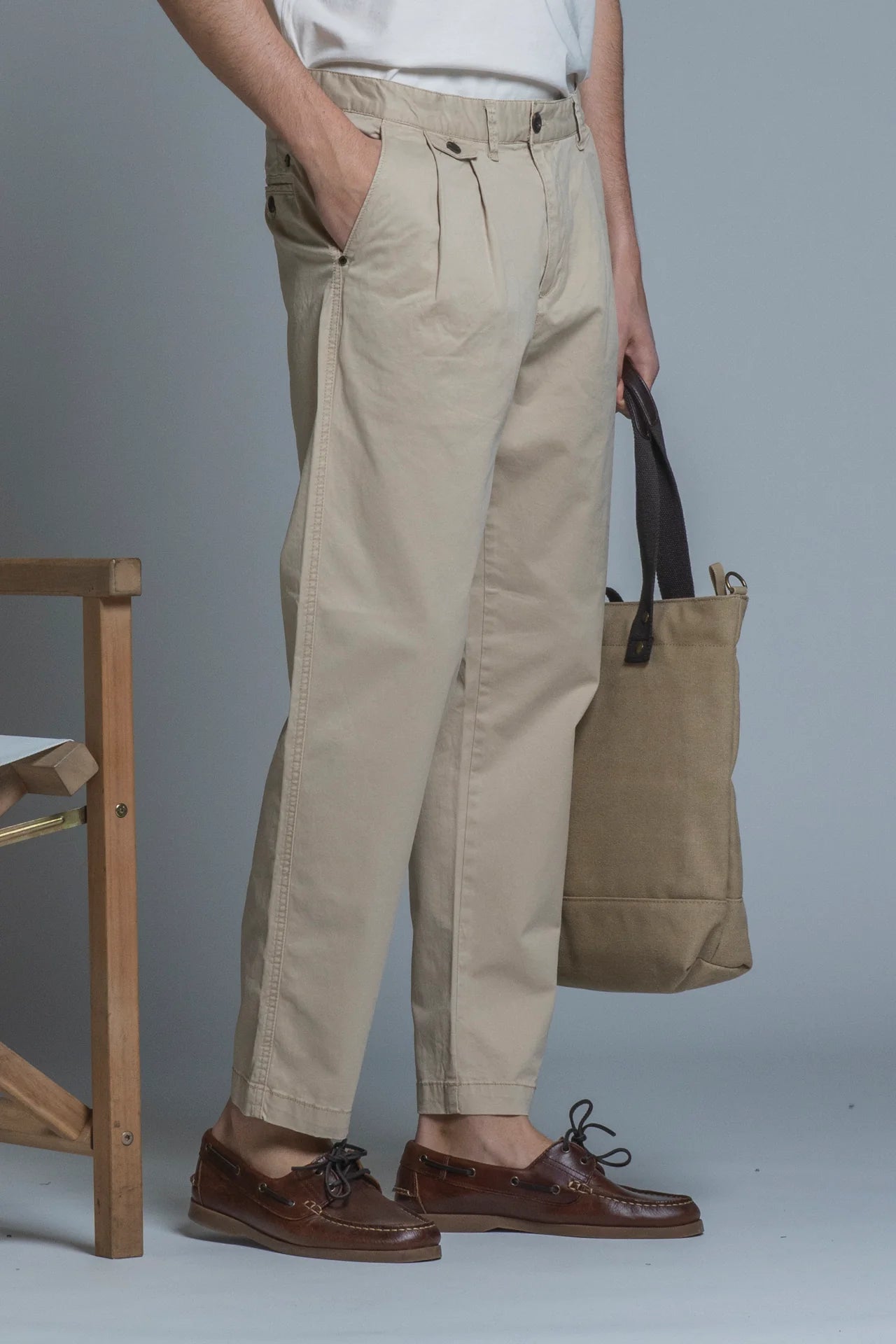 MICK CHINO LONG PINCES IN TWILL STRETCH DESERT