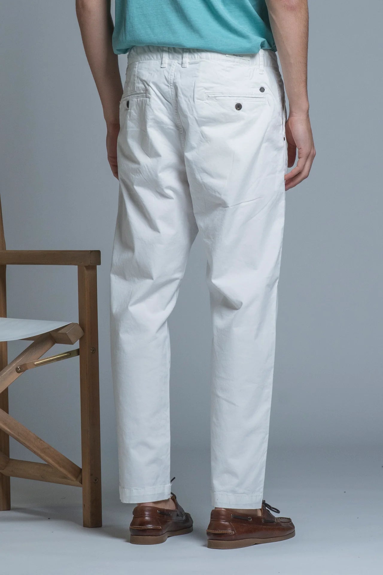 MICK CHINO LONG PINCES IN TWILL STRETCH OFFWHITE