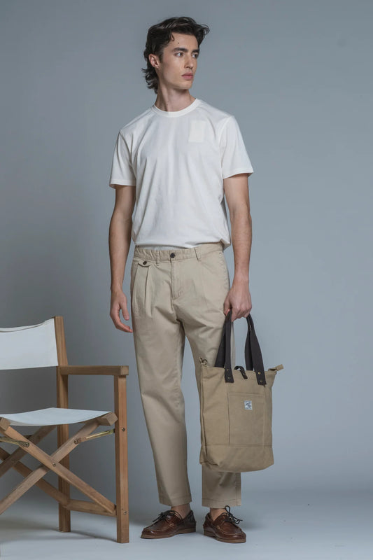 MICK CHINO LONG PINCES IN TWILL STRETCH DESERT