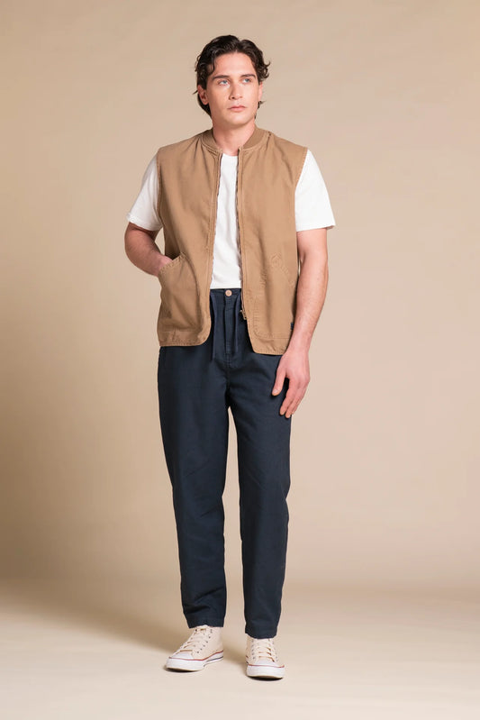 MILES CHINO LINO NAVY COMFORT FIT