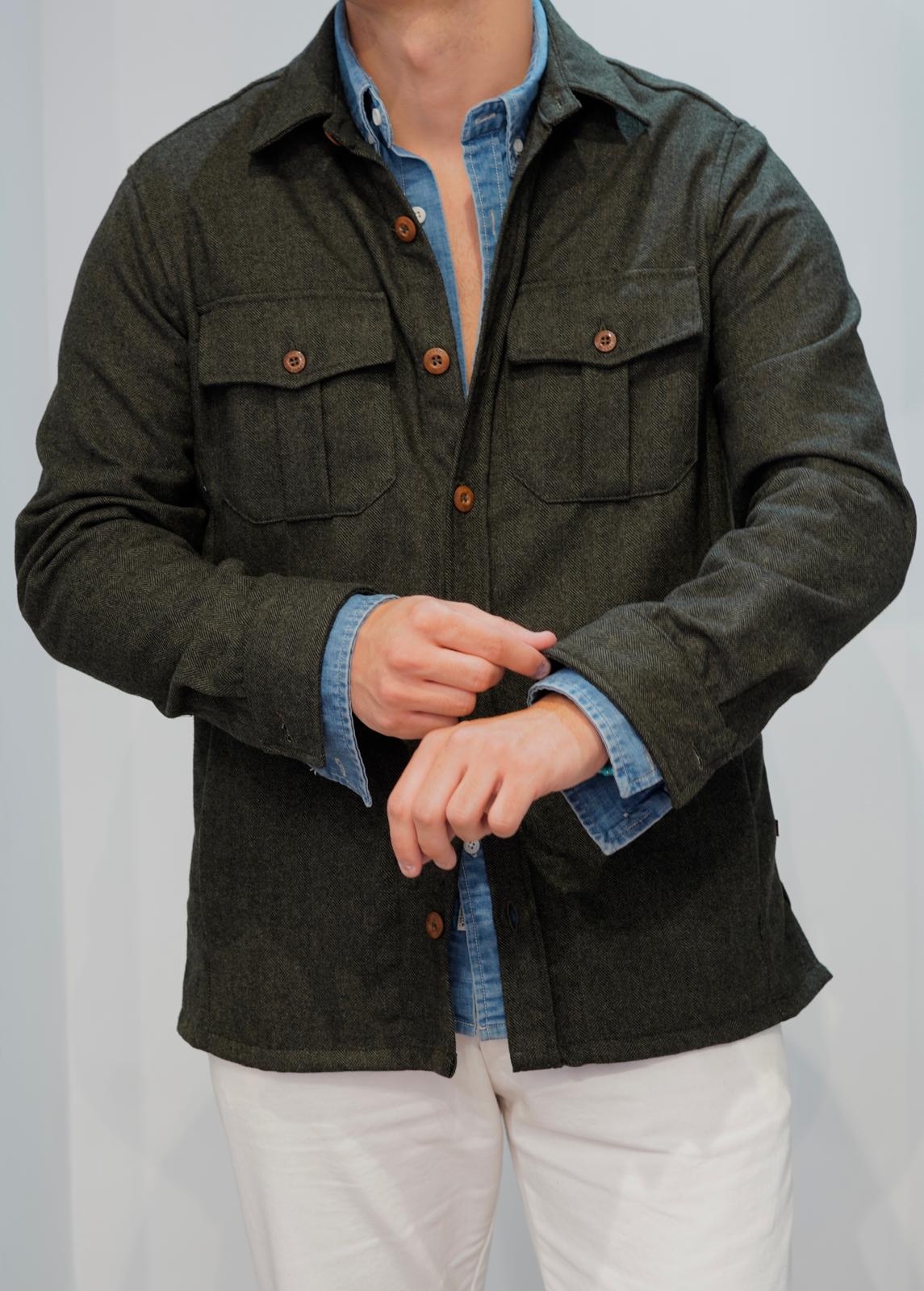 TELACRUDA OVERSHIRT VERDE OLIVA