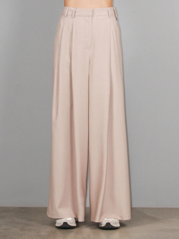 PANTALONE PALAZZO CON DOPPIO PASSANTE CREAM