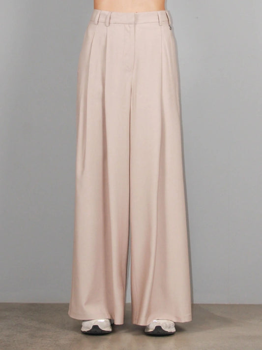 PANTALONE PALAZZO CON DOPPIO PASSANTE CREAM