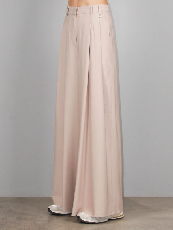PANTALONE PALAZZO CON DOPPIO PASSANTE CREAM