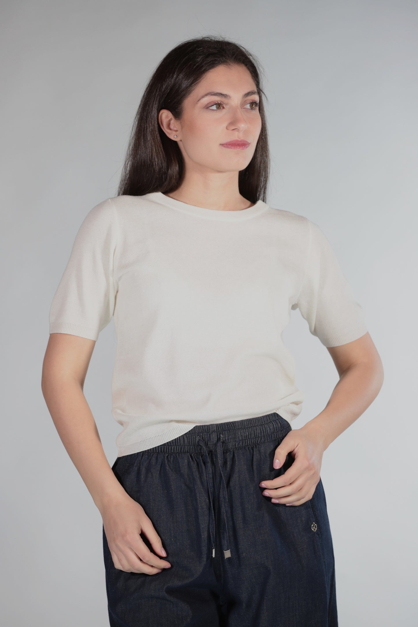 ANNA T-SHIRT IN FILO WHITE