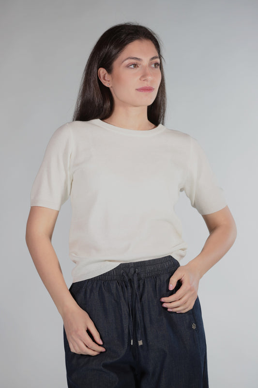 ANNA T-SHIRT IN FILO WHITE
