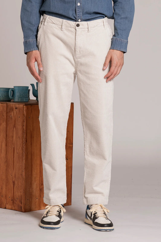 THEO CHINO LONG IN CORDUROY OFF WHITE