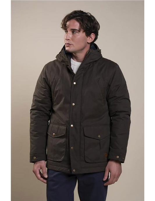 TYLER PARKA IN WAX COTTON GREEN